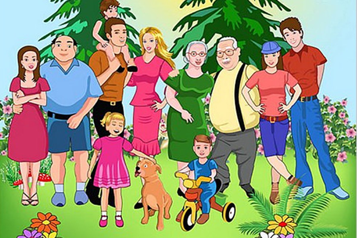 Мама соседка папа. Изображение семьи. Дружная семья. Картина семья для детей. Рисунок большой семьи.