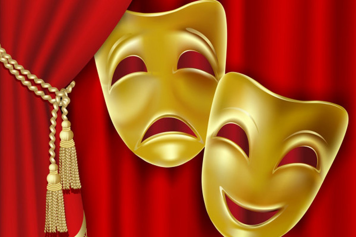 Покажи картинку театра. Театральные маски. Символ театра. Маски символ театра. Театральные маски на фоне занавеса.